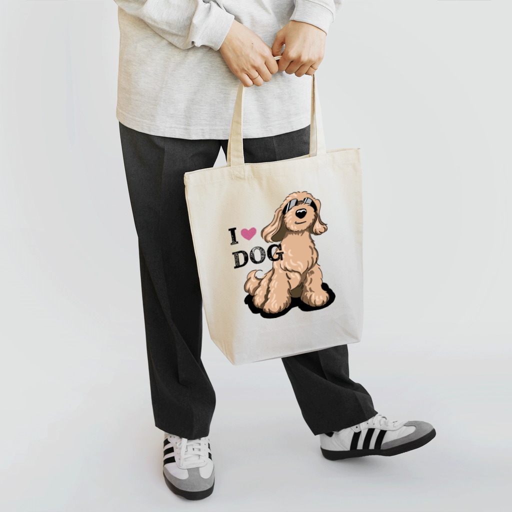 リカクリエイトのI LOVE DOG茶色のイケワン Tote Bag