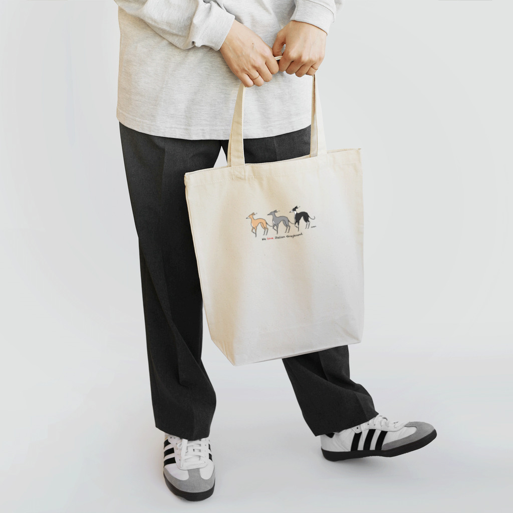 SHINARIのおみせのWe love Italian Greyhound. Tote Bag