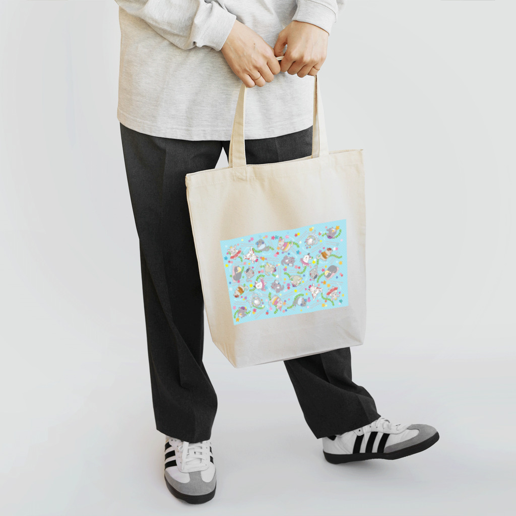 Satokostudioのチンチラパターンブルー Tote Bag