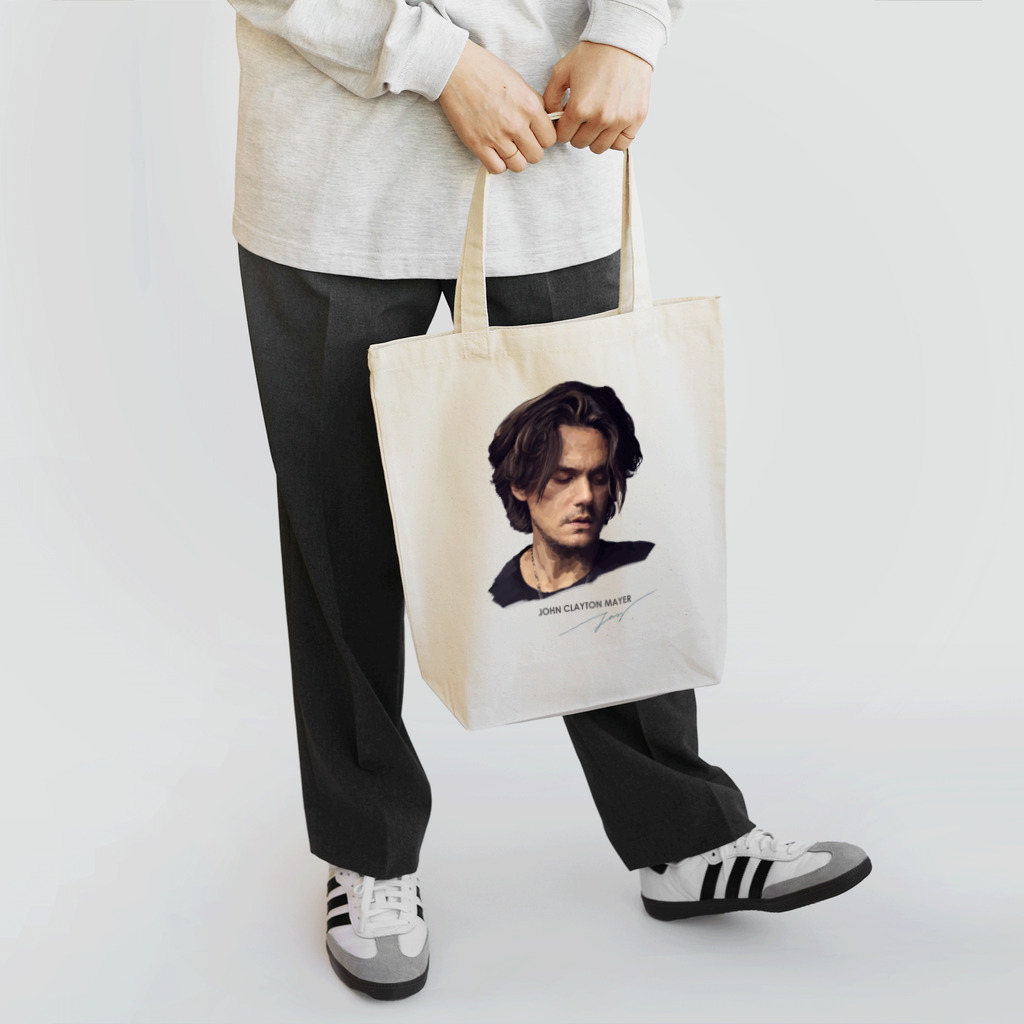 strat.Jay's shopのJohn ロック ギターリスト メイヤー イラスト Tote Bag