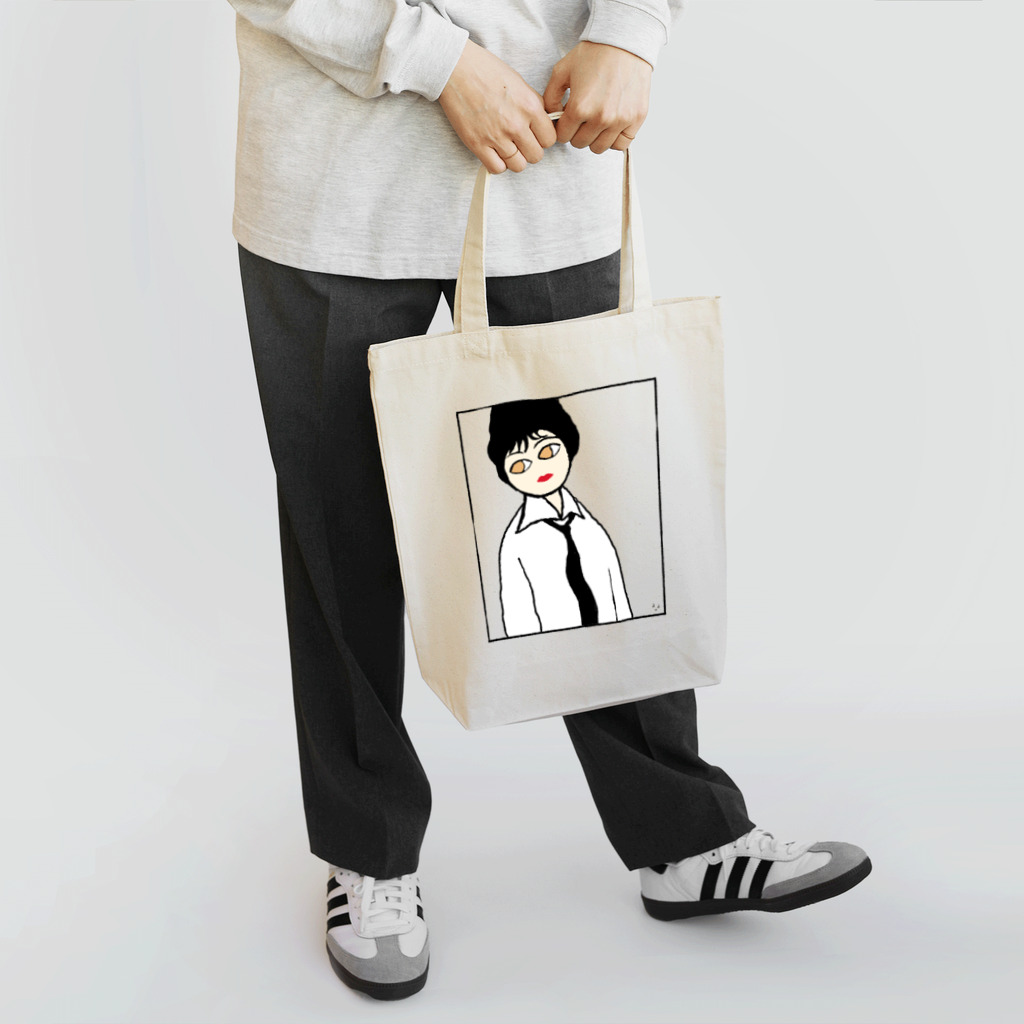 auaの黒いネクタイをした女 Tote Bag