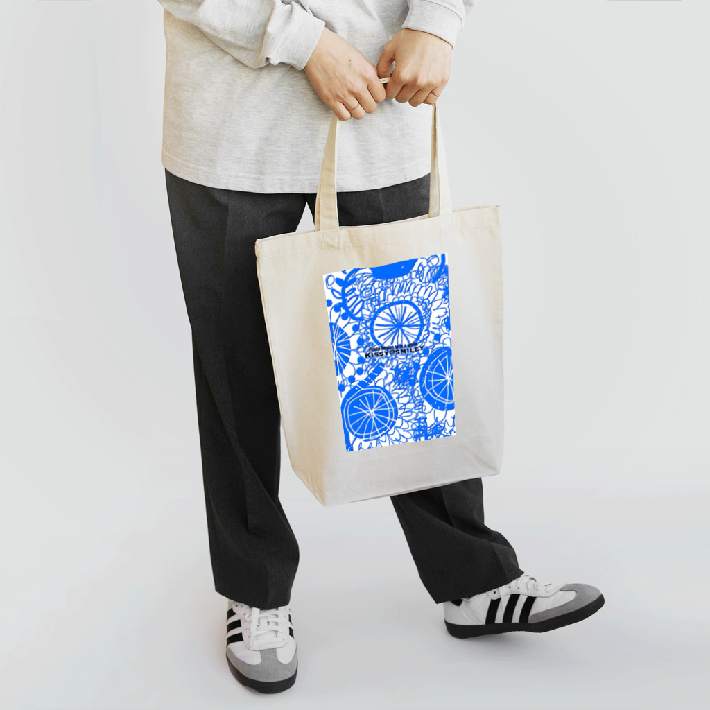 Kissy SmileyのKissy@Smiley Kukkasuunnittelijat blue Tote Bag