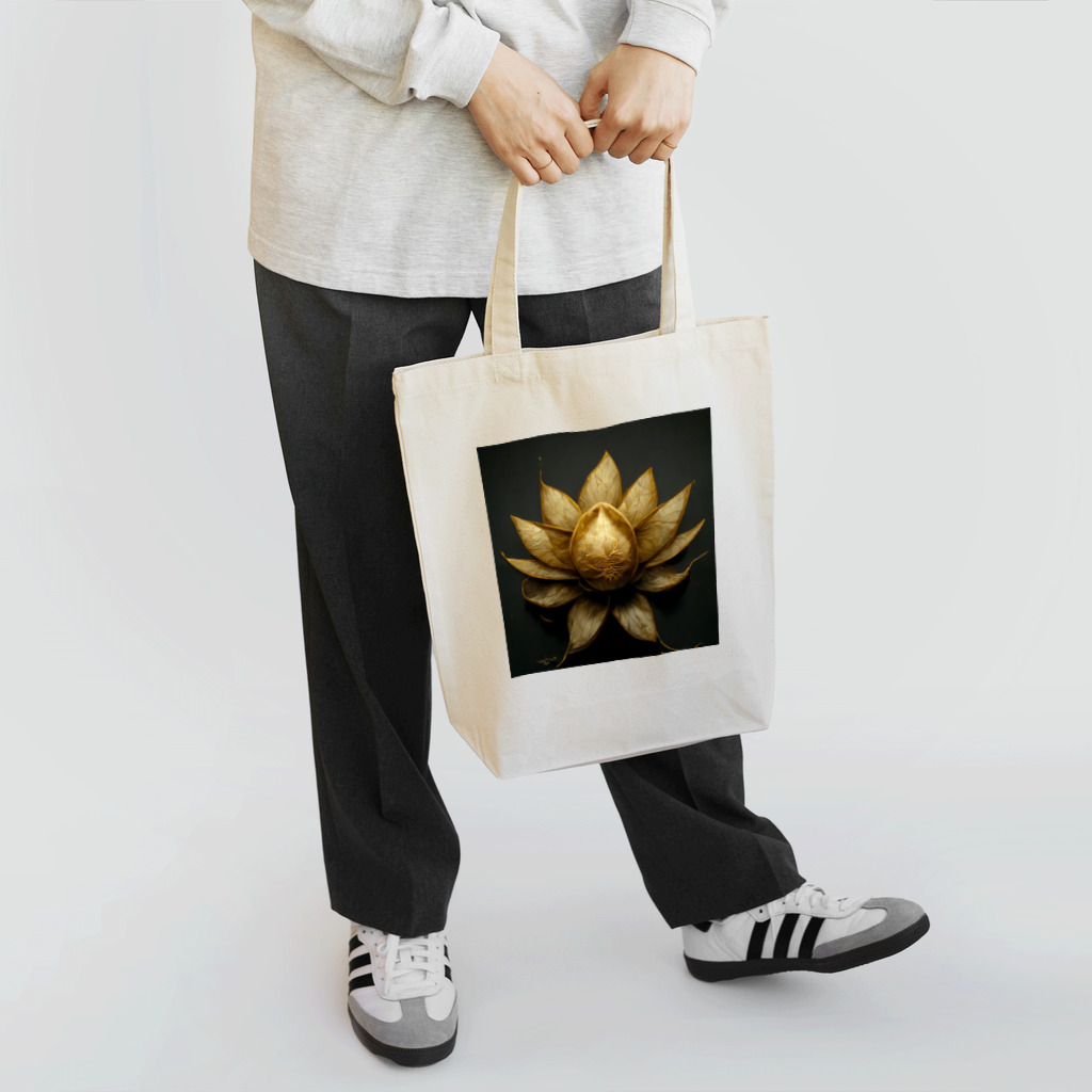 00100001101のGolden Lotus Tote Bag