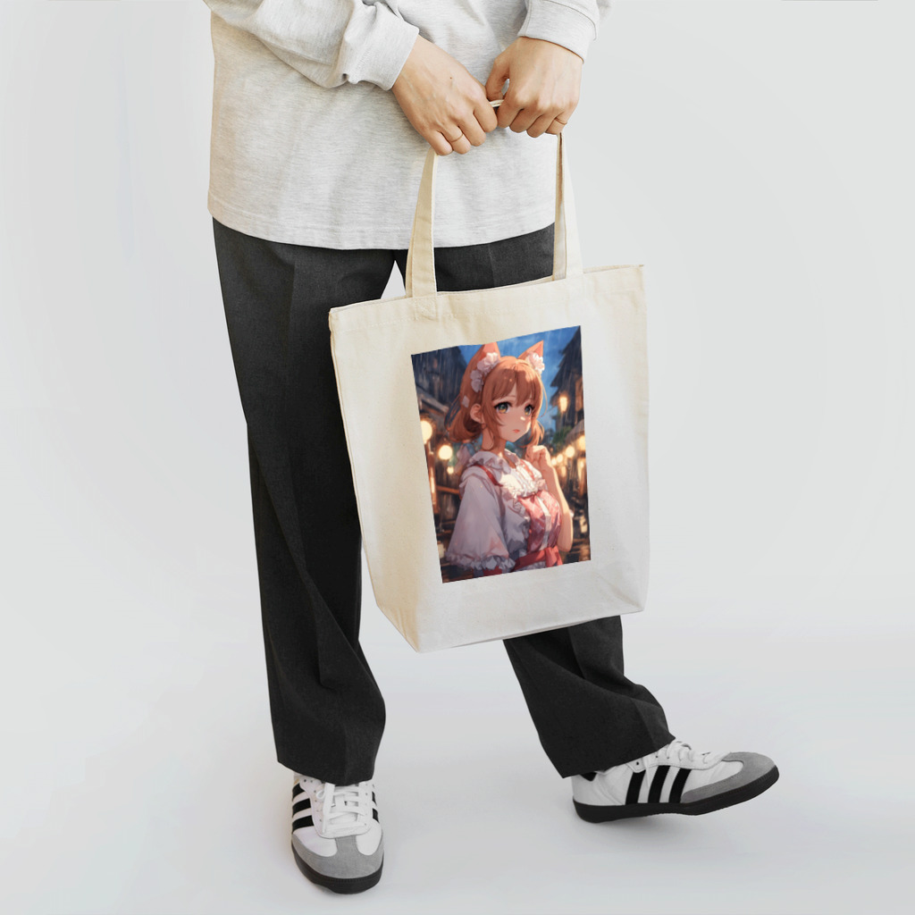 AI美女の館の二次元の女の子 トートバッグ