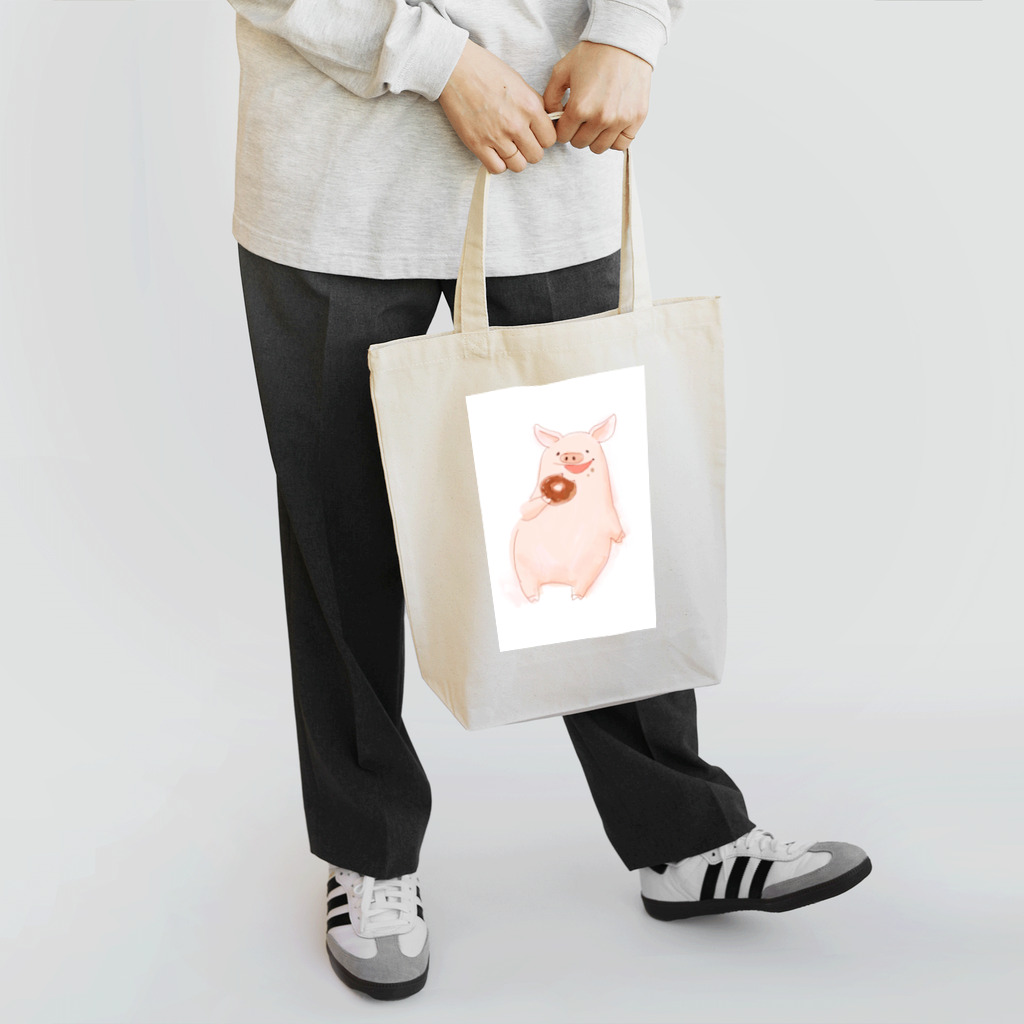 Yack Yackのぶたさんとドーナッツ Tote Bag