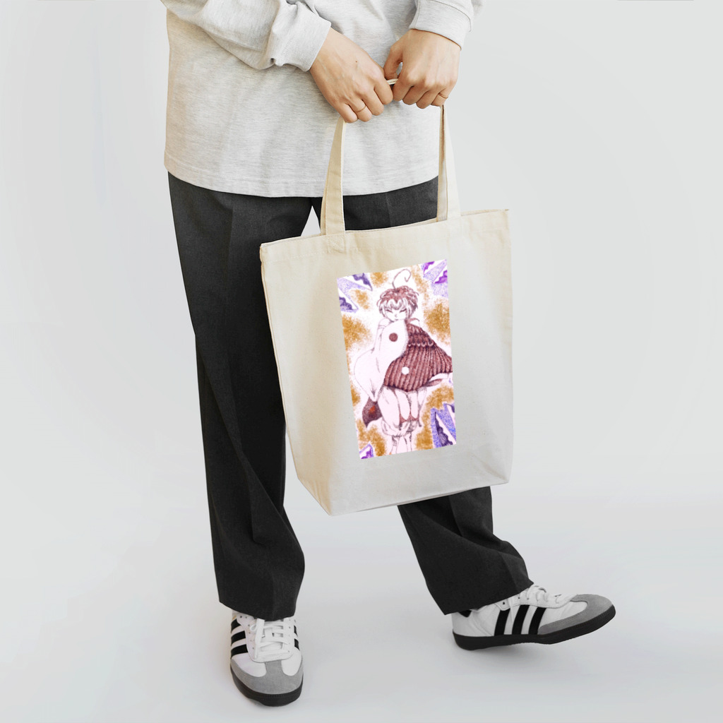 Pointillism loveの雀の子 Tote Bag