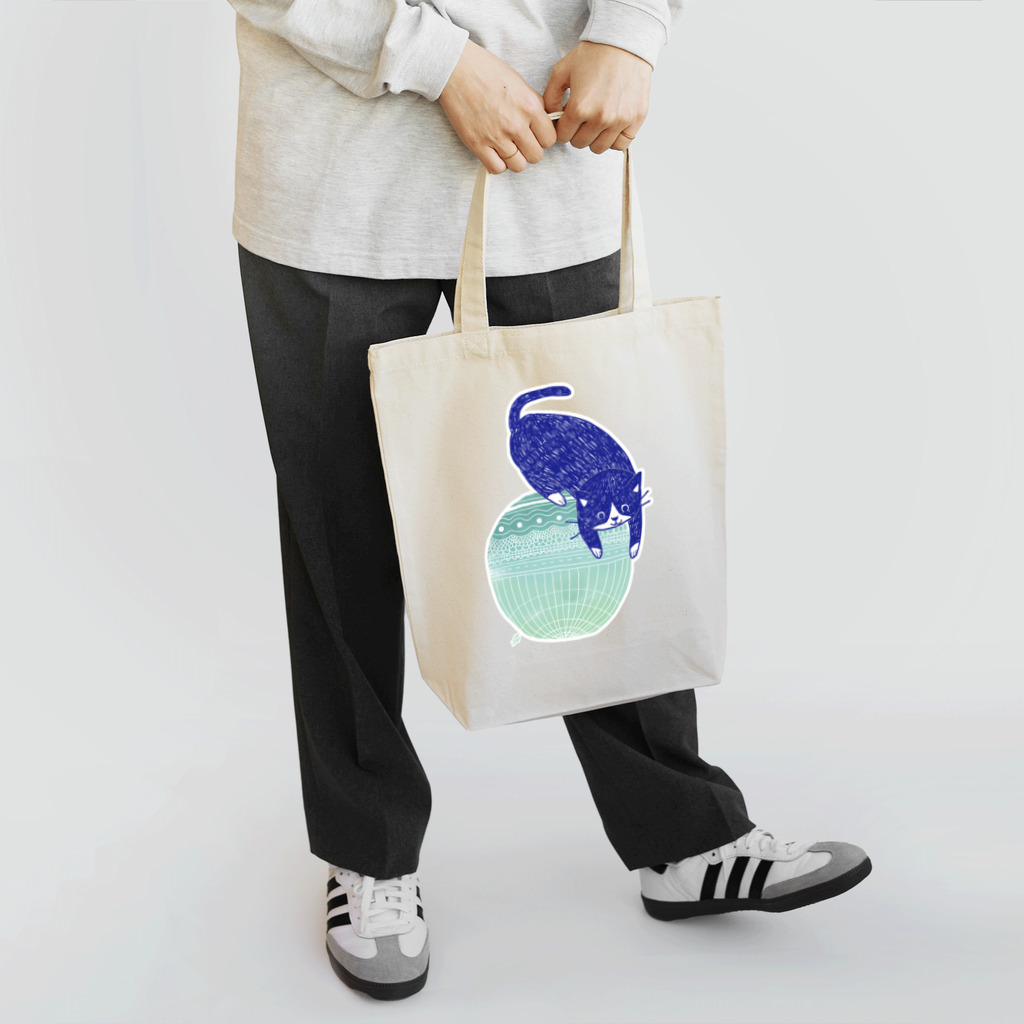 天瀬のハチワレ猫と模様玉 Tote Bag