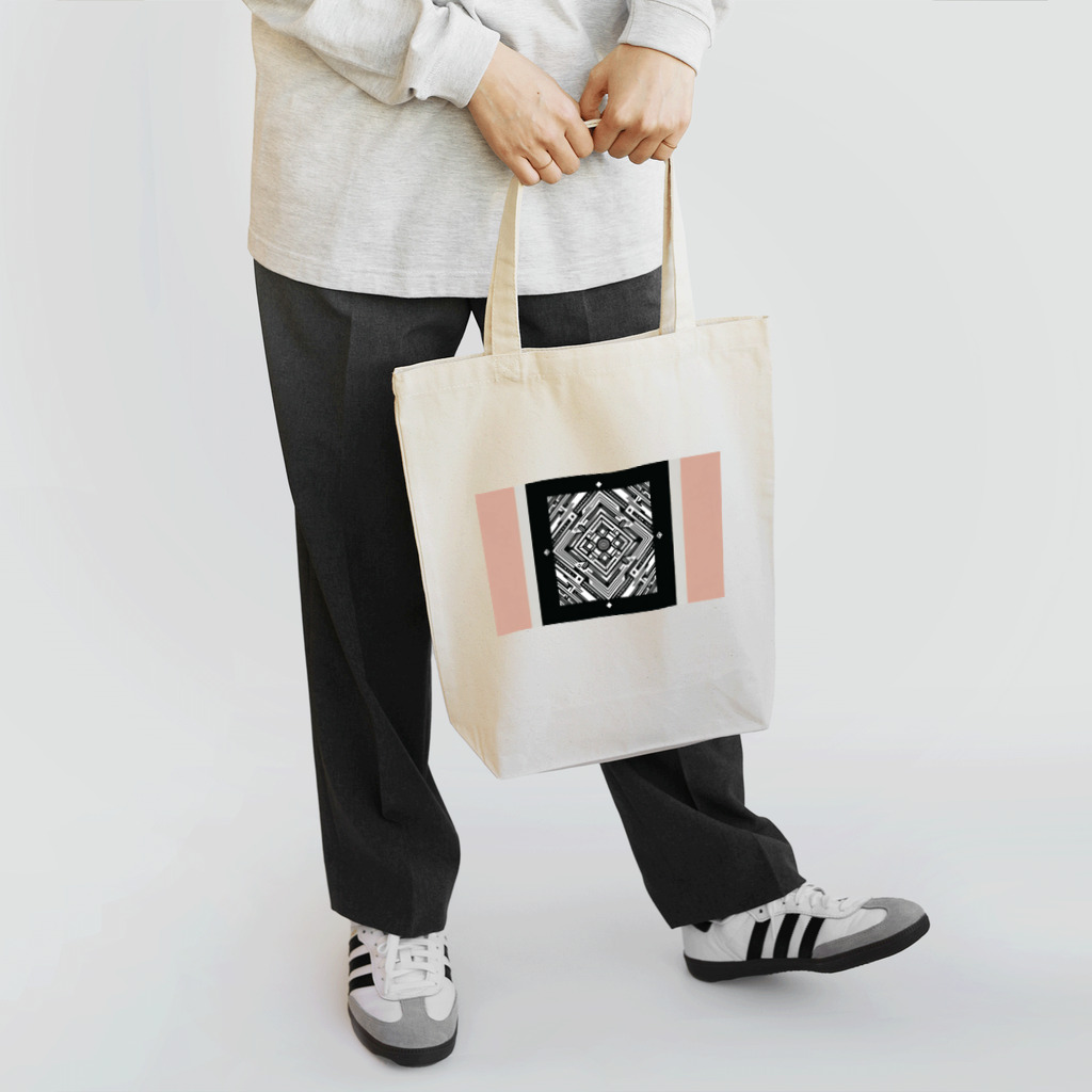 earth__のモノトーン・ゴールデンジオメトリック・アートグッズ Tote Bag