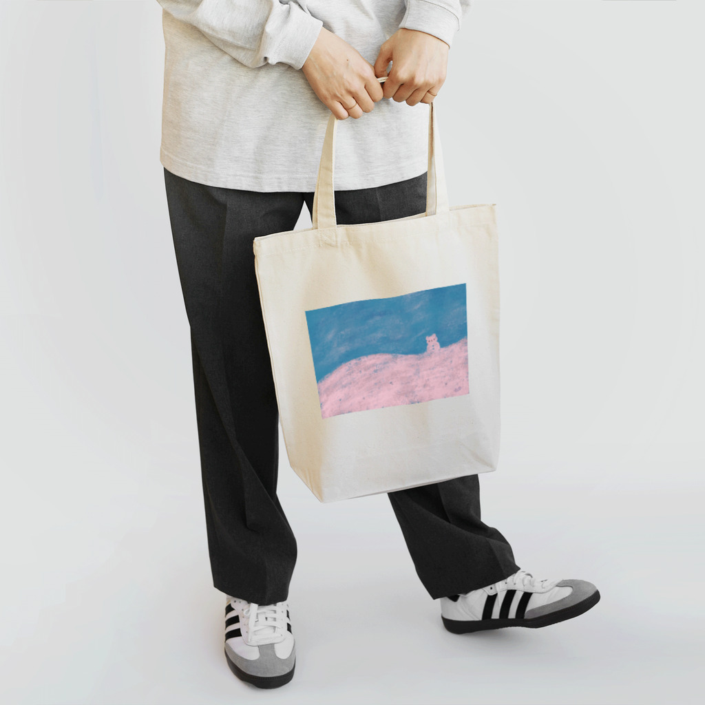 さくらもち屋SUZURI店の雪の日とわたくまくん Tote Bag