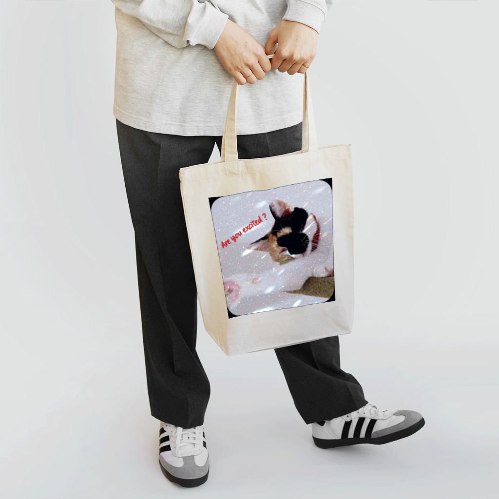 ピノワルド工房のワクワクしてるかにゃ？ Tote Bag