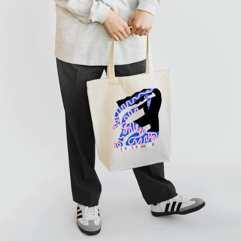 clareclaredoodleのblue mood woman tote トートバッグ