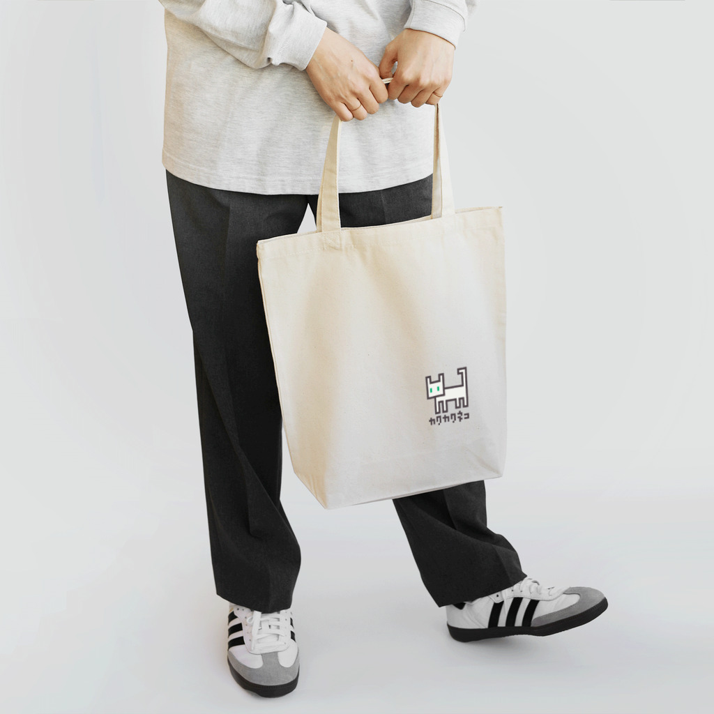 ドットデザインのパジャドットのカクカクネコのトートバッグA Tote Bag