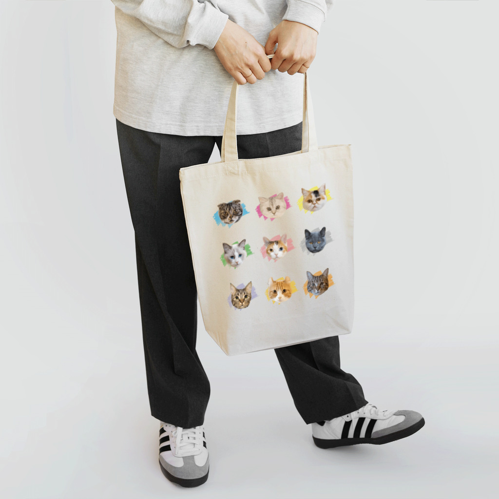 猫カフェにあにゃあグッズショップのひとり猫カフェにあにゃあ 全員集合 Tote Bag