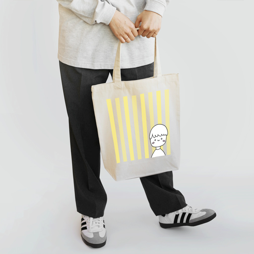 pino子 shopの礼儀正しくかわいい男の子(黄色ストライプ) Tote Bag