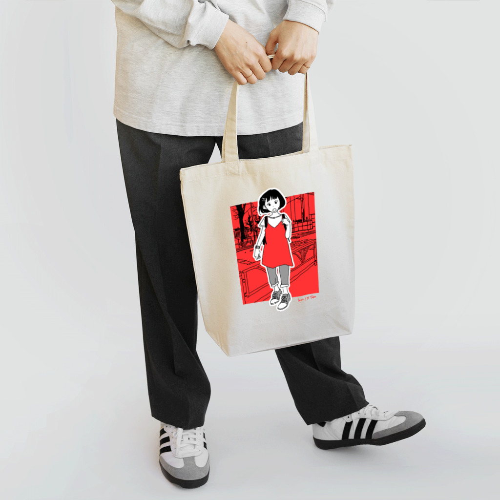 hao（はお）の女の子イラスト赤 Tote Bag