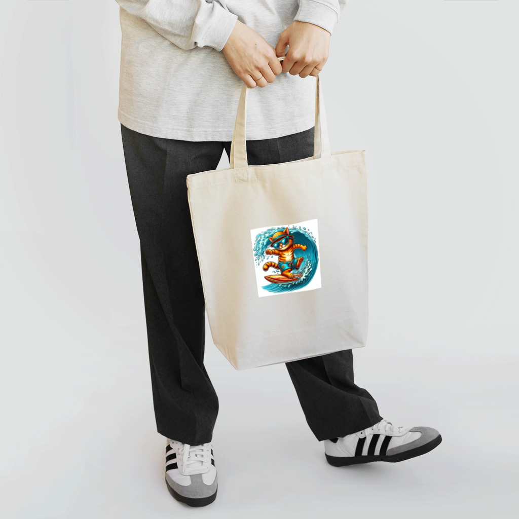 猫キャラグッズのサーフィン猫 Tote Bag