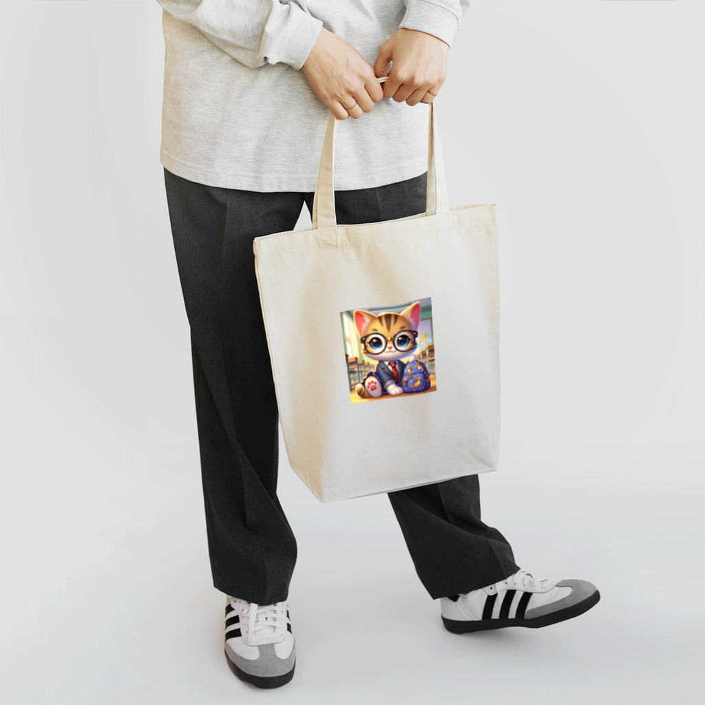 キュート＆クールのメガネのニャンコ３D・学校ver② Tote Bag