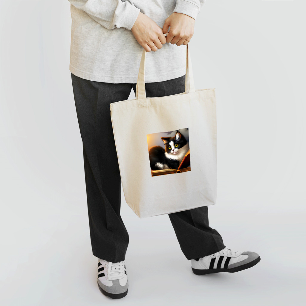 チェリオの可愛いモノクロキャット Tote Bag