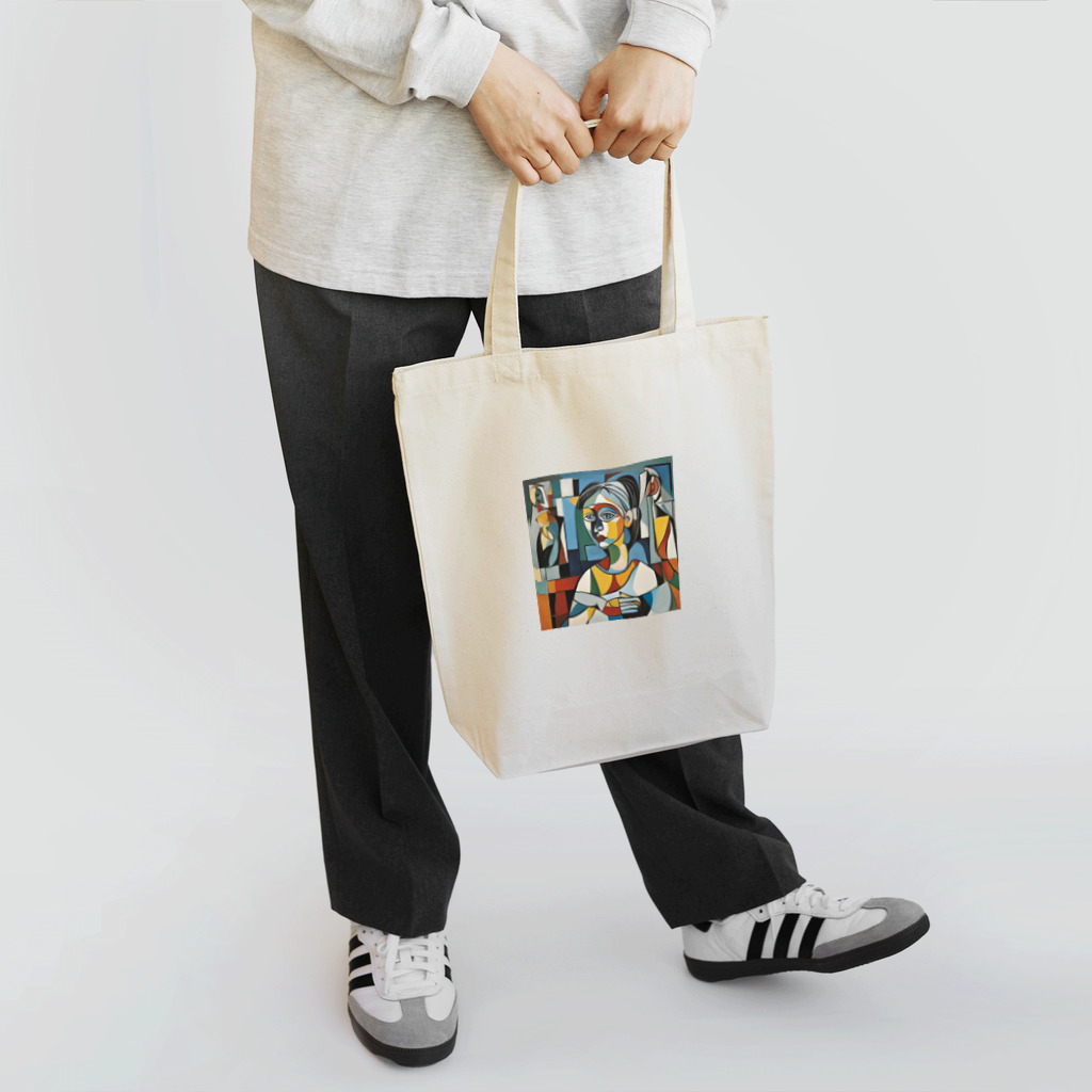 レトロゲームイラストのピカソ風芸術的アートグッズ Tote Bag