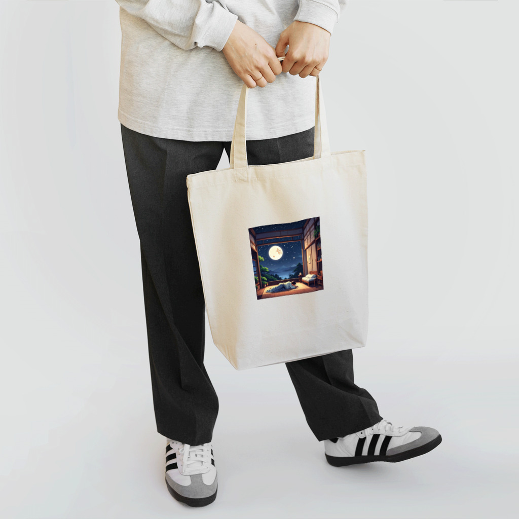 ドット絵グッズ販売の満月の夜 Tote Bag