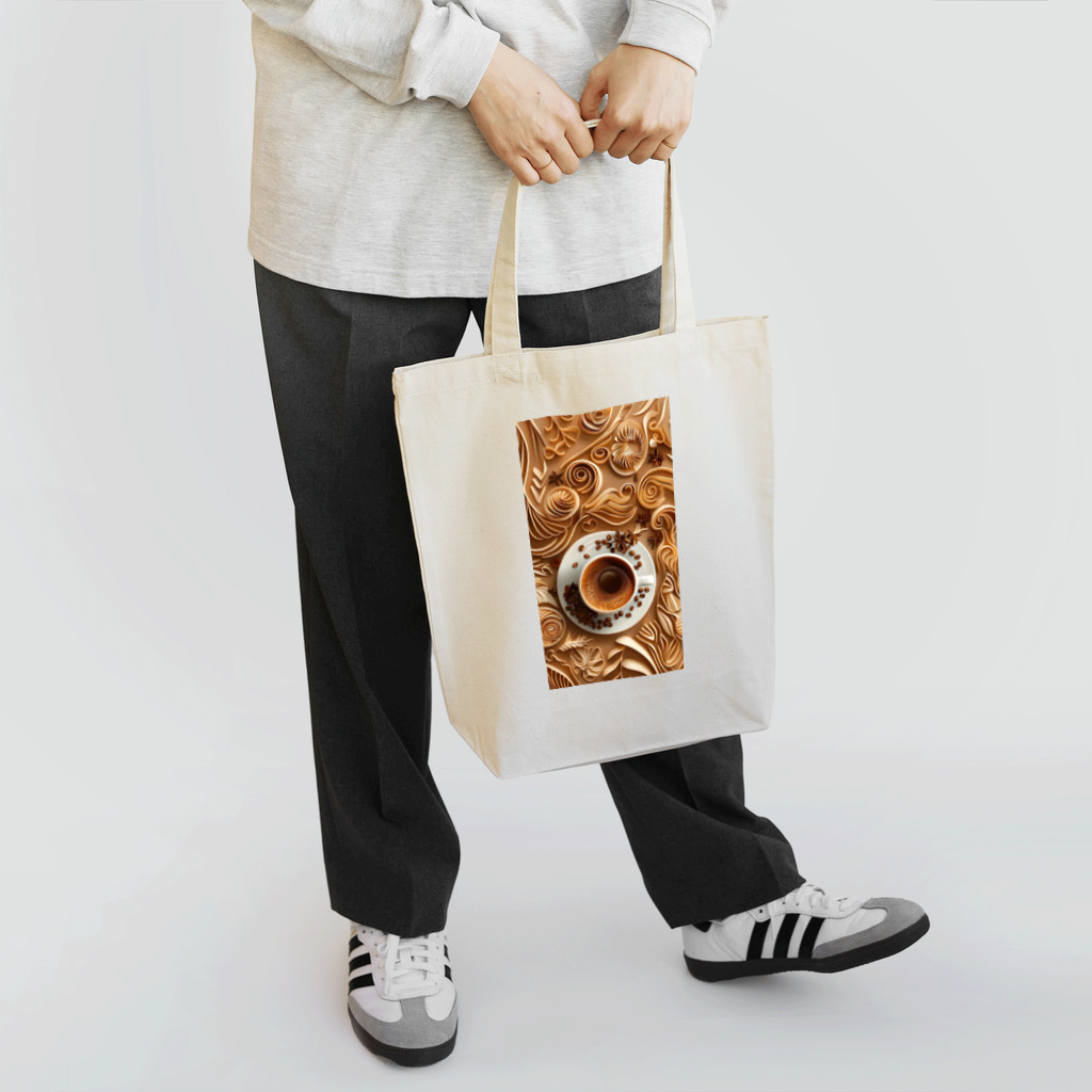 Grazing Wombatのデジタル３D紙細工風アート、コーヒーラバー Tote Bag