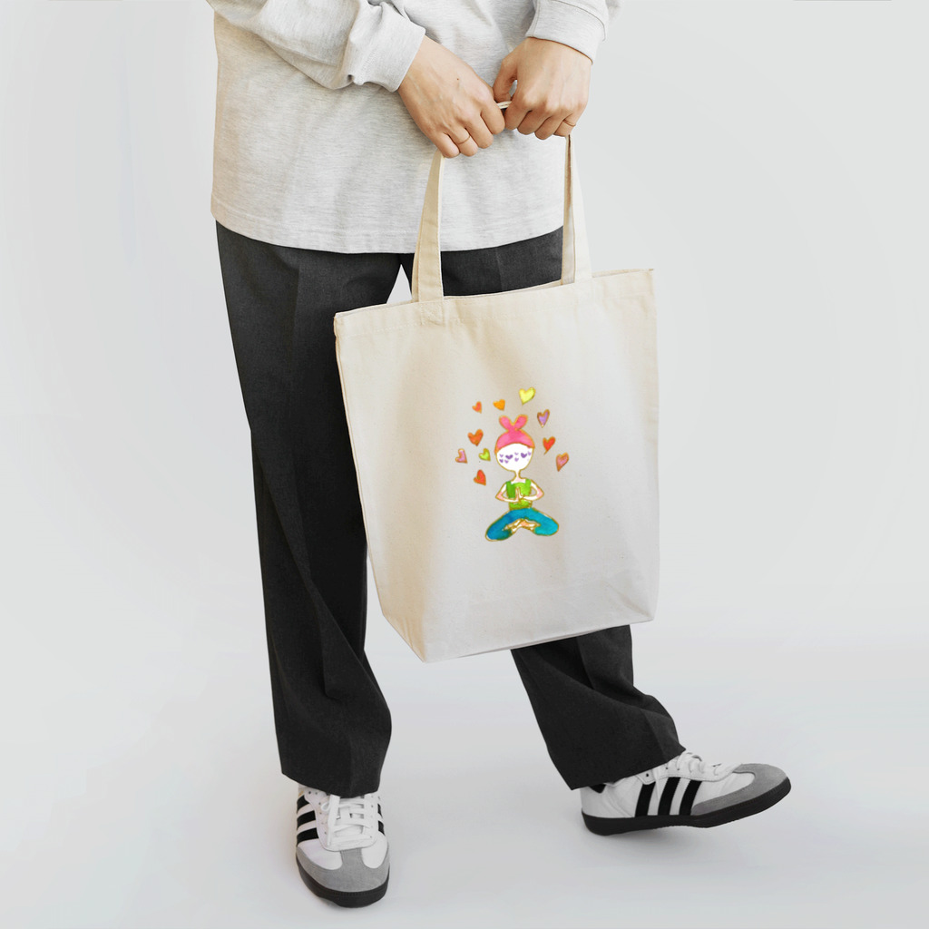 onmycolorの楽描き店のそばかすこちゃん with LOVE Tote Bag