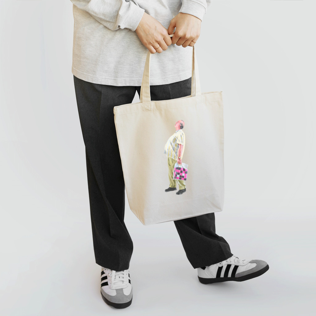 kumiparisのパリの美術館で天井を見上げるムッシュー Tote Bag