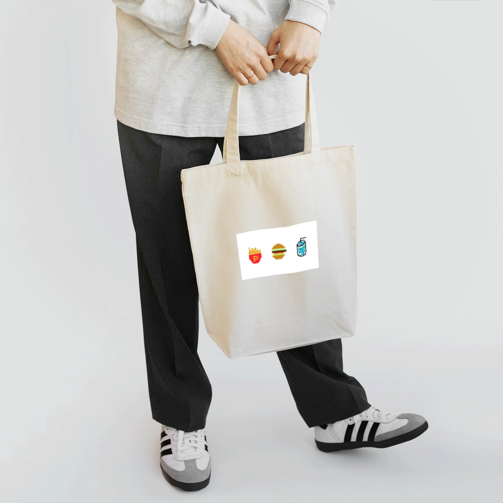 kitakitar-dotto-musium-ruruのドット絵ハンバーガーセット Tote Bag