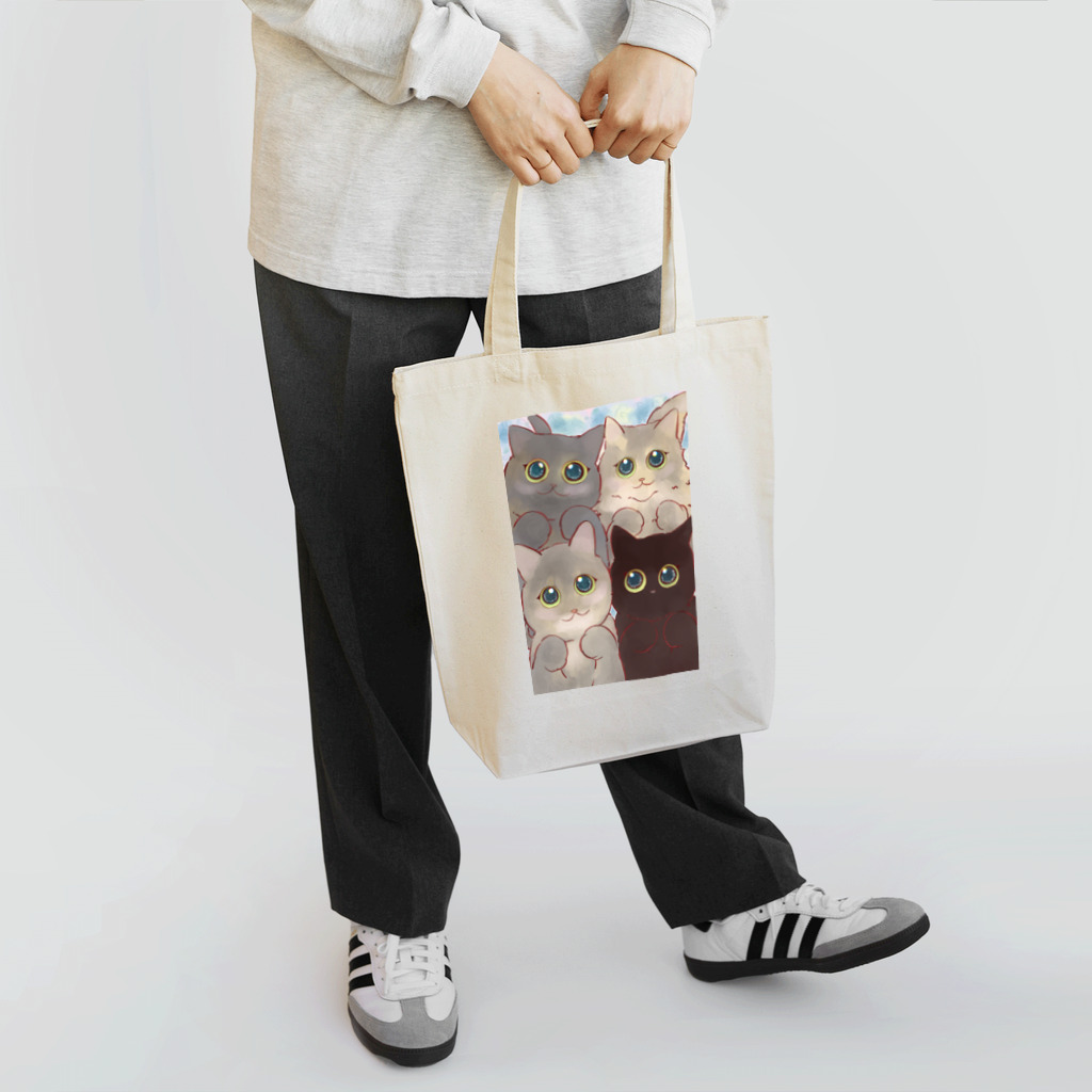 akimi-illustratorのはつねちゃん＆カノンちゃん＆リクちゃん＆ユノちゃんグッズ Tote Bag