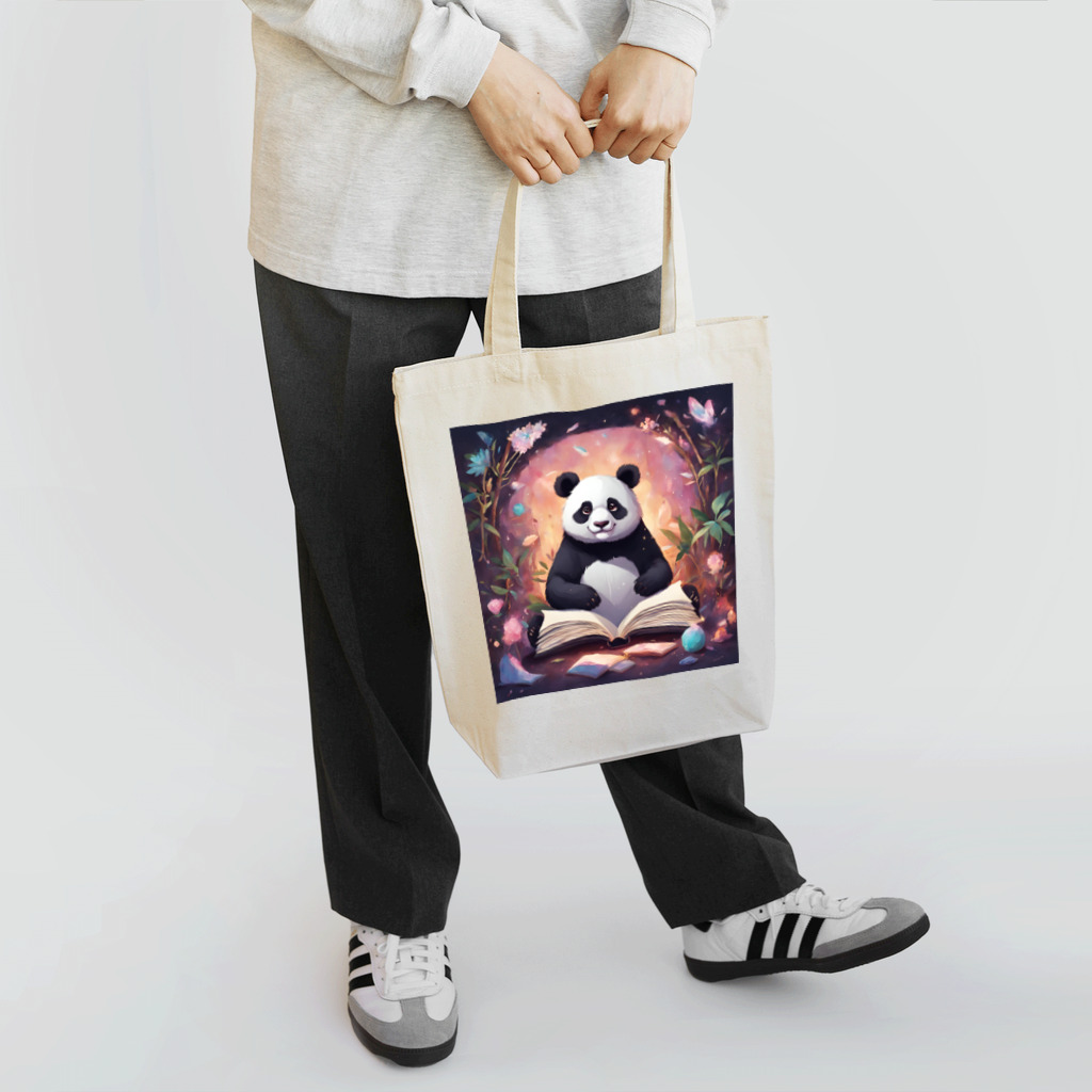 pandownloadの魔法の本を読むパンダ Tote Bag