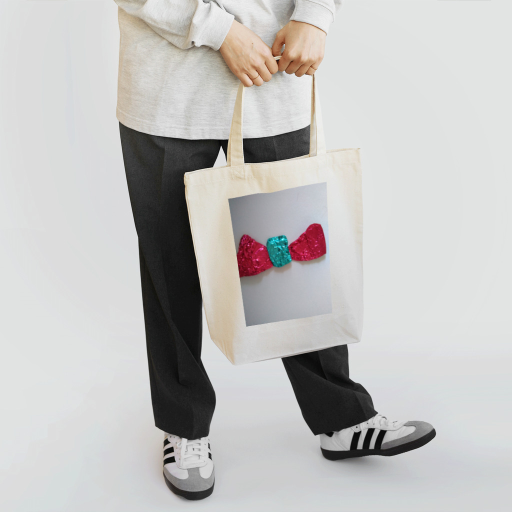 ねこの森でお散歩のキラキラ立体リボン Tote Bag