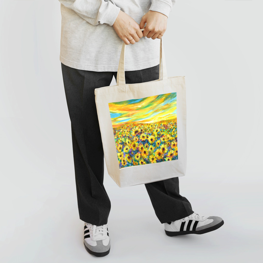 ほっぺこの光を浴びる向日葵 Tote Bag