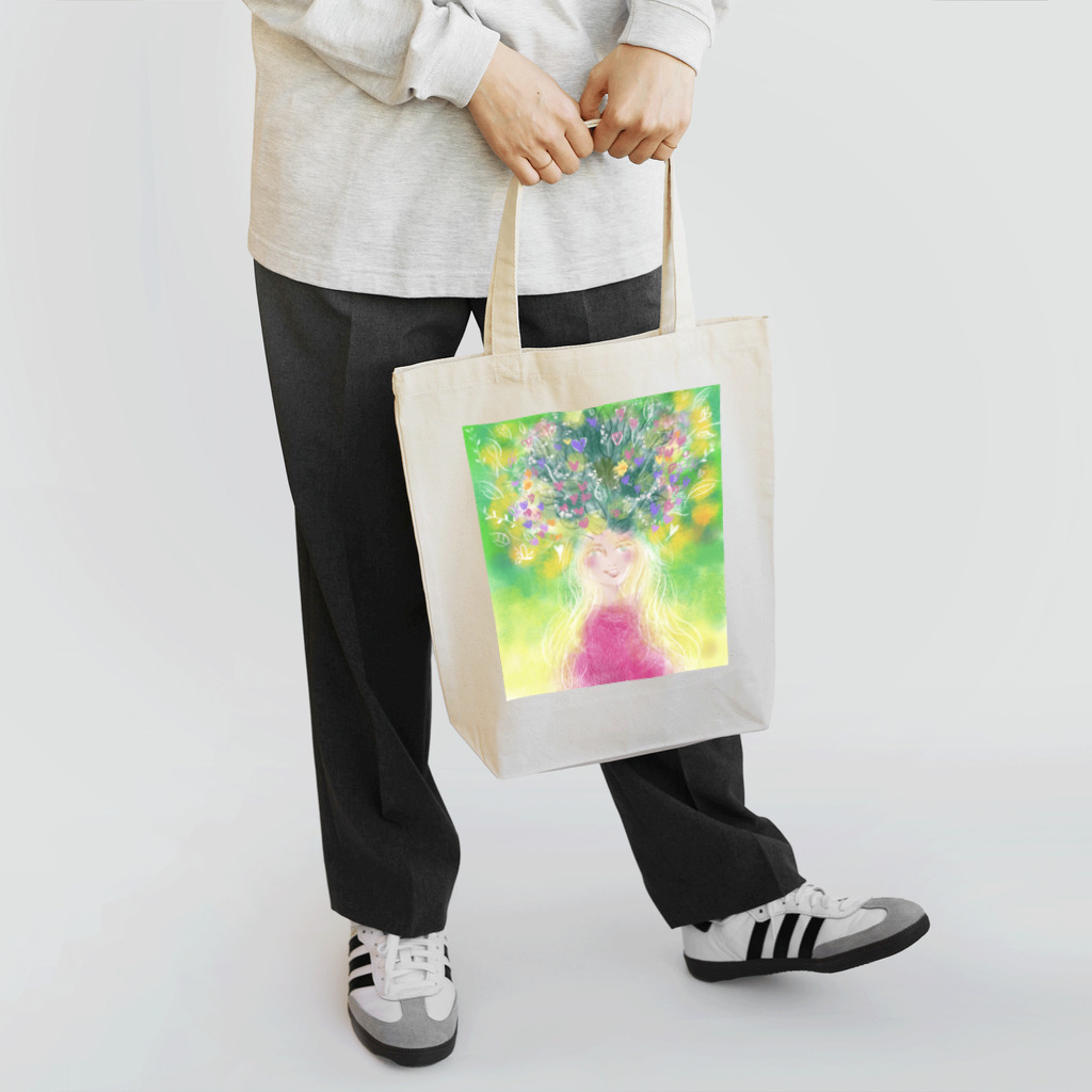 ぽぽっとツイてるのお花の子 Tote Bag