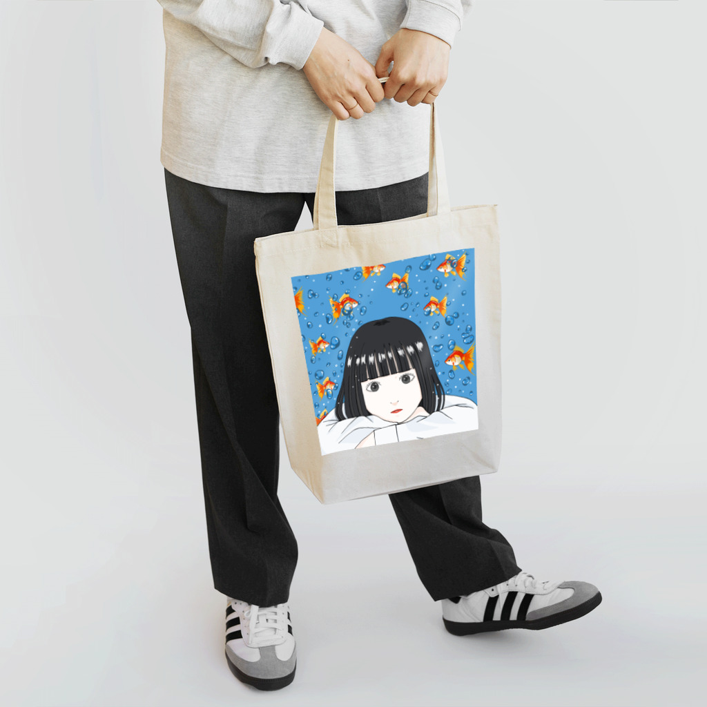 ブルーベリーチョコの金魚ガール Tote Bag