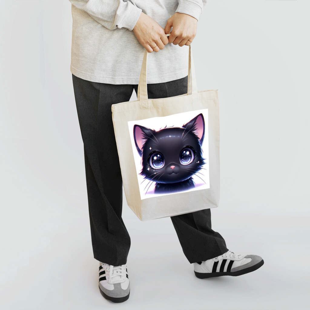 niko&PANDA shopのかわいい黒猫のクローズアップイラスト Tote Bag