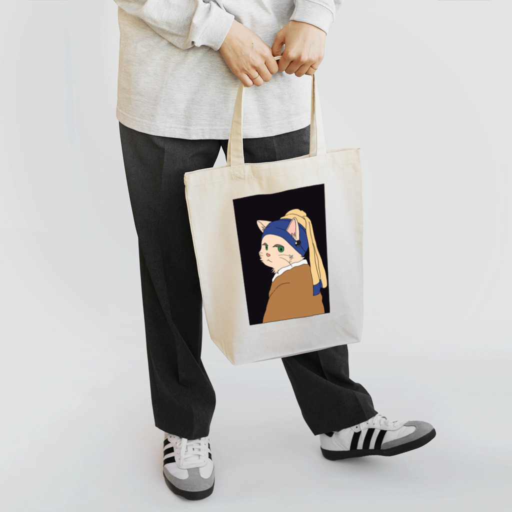 まるねこ屋の耳飾りの猫 Tote Bag