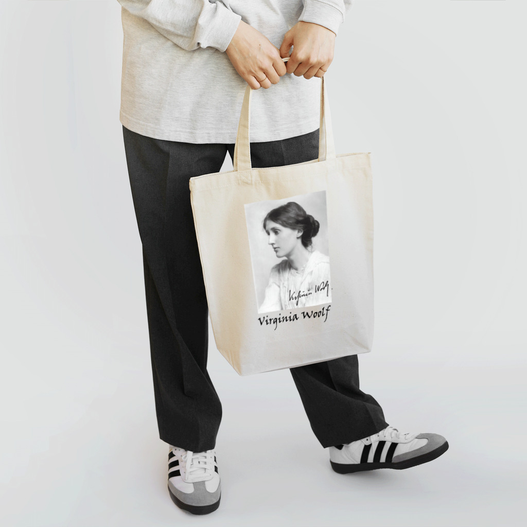 文学デザイン工房（本コミュ読書会公式ショップ）のヴァージニア・ウルフのTシャツ、パーカー Tote Bag