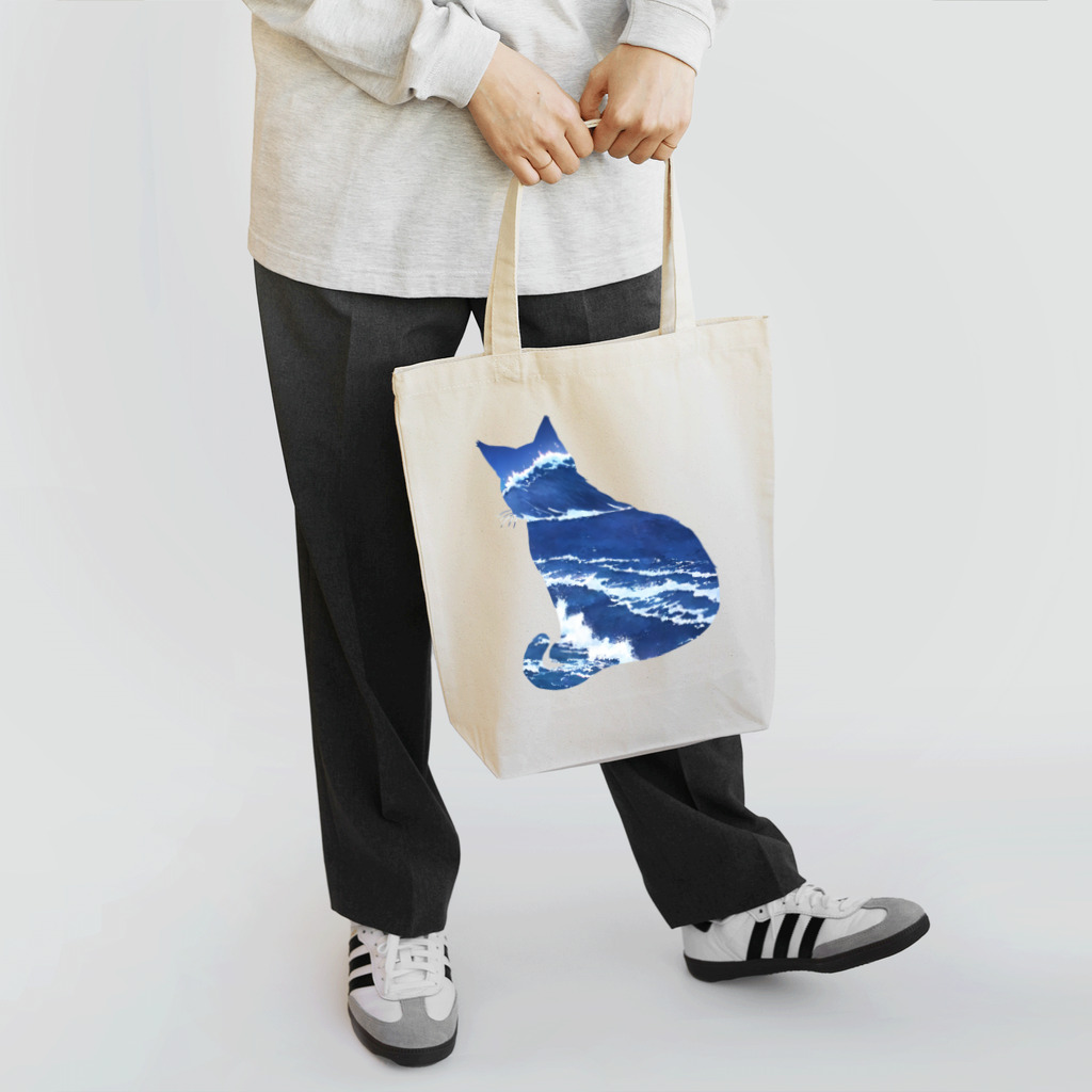 猫との風景の海と猫001 Tote Bag