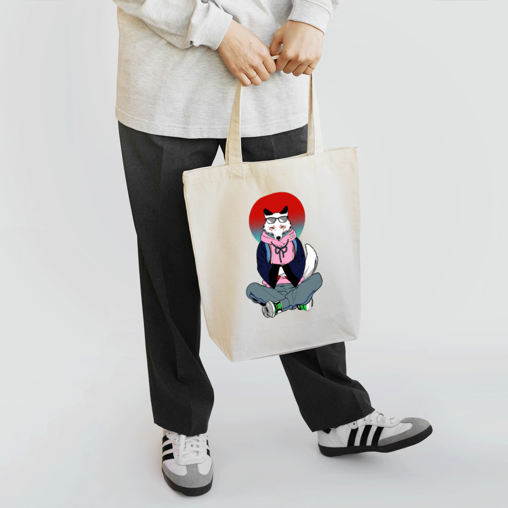 苦ツ露義屋の着物パーカー狐くん Tote Bag