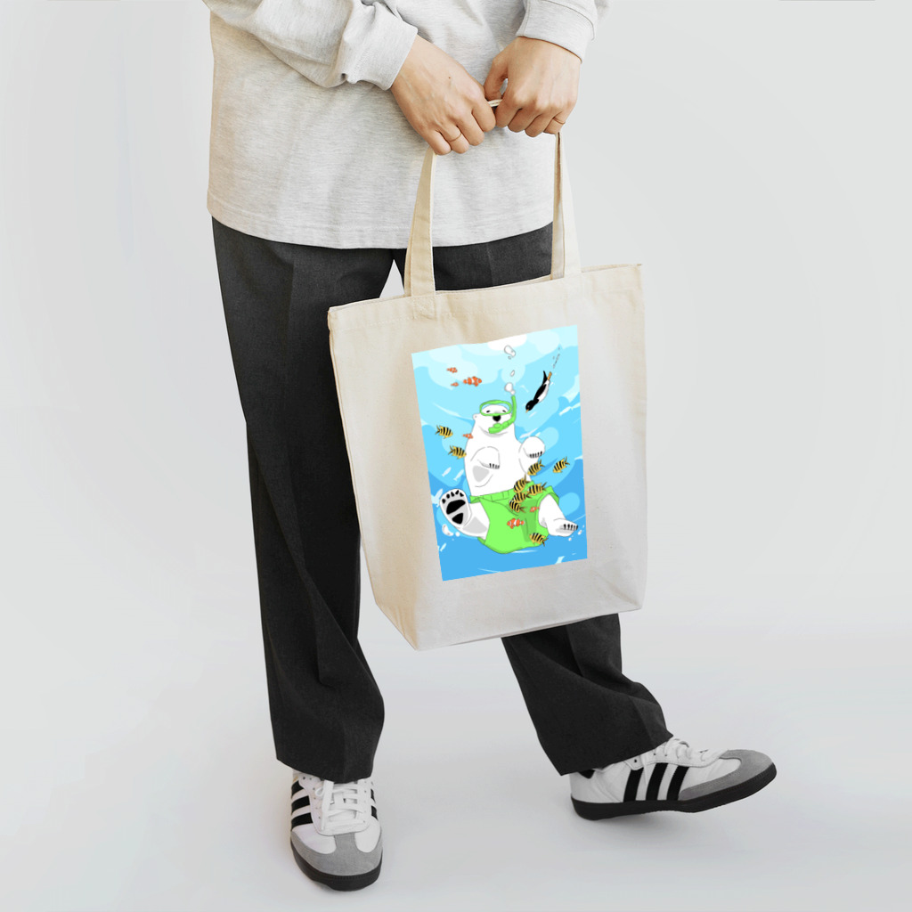 しろくまくんショップのしろくまくんおさかなフィーバー Tote Bag