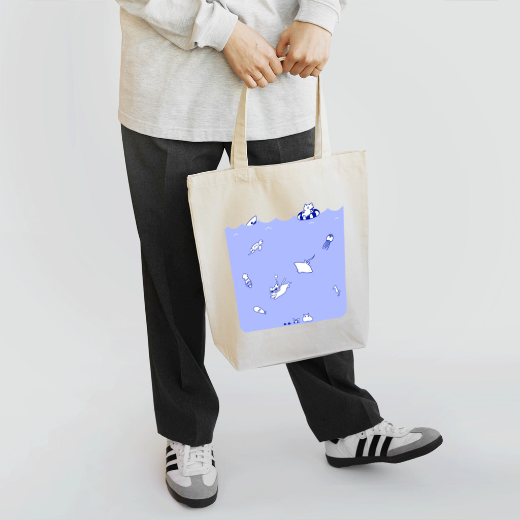 田園調布前の海と猫(青) Tote Bag