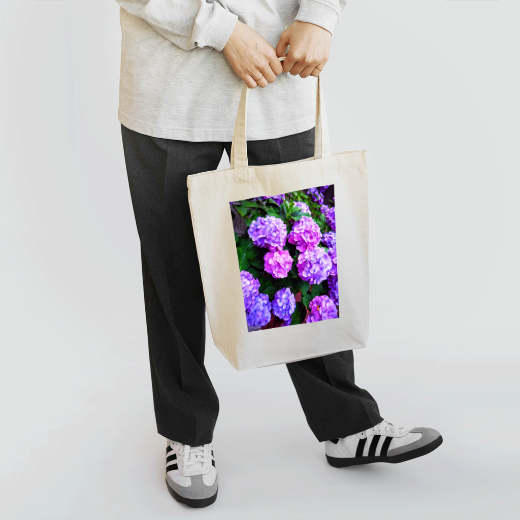 💚ぱなえてんてー💚の紫陽花(梅雨) トートバッグ