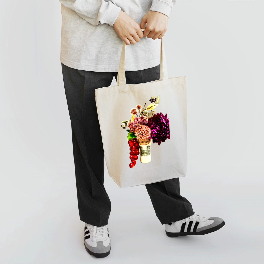 お味噌ちゃん👺LINEスタンプもの壺と花 Tote Bag