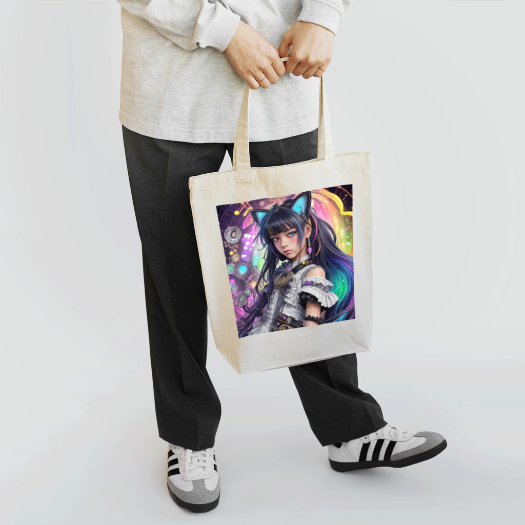 ZZRR12の時間の守護者、猫耳の魔女の神秘的なダンス Tote Bag