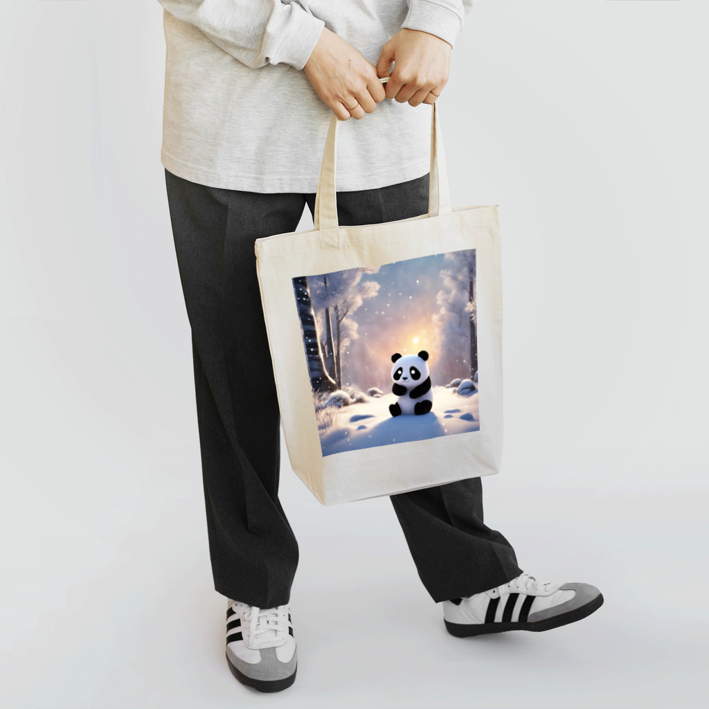 waterpandaの冬景色とパンダ Tote Bag