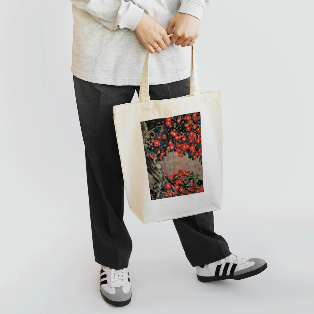 日本画家 加藤 由利子の花椿 トートバッグ