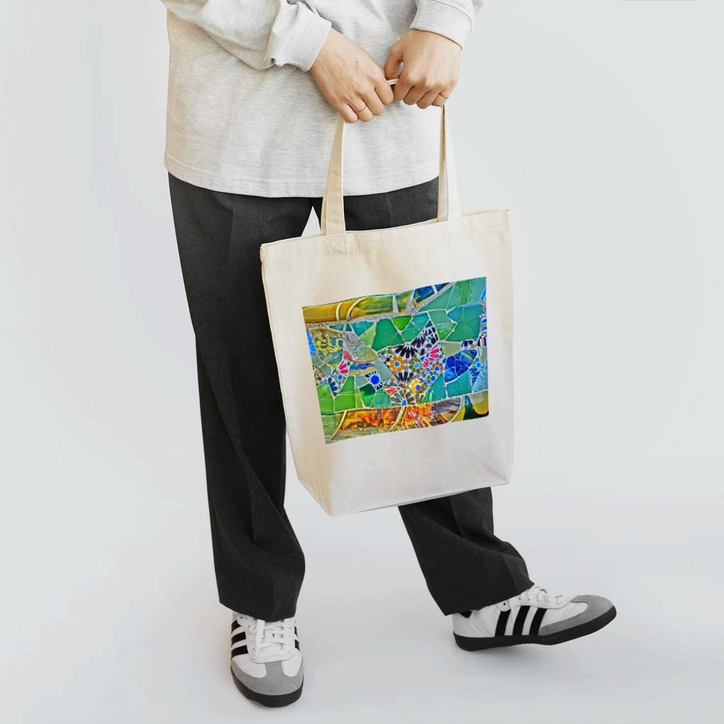 Love Treeのモザイクタイルの花 Tote Bag