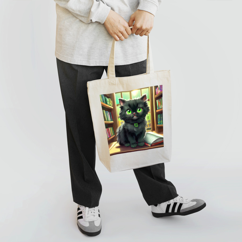 yoiyononakaの図書室の黒猫01 Tote Bag