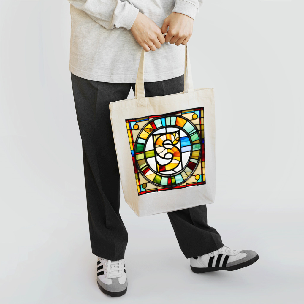 alphabet stained glassのstained glass S Tote Bag