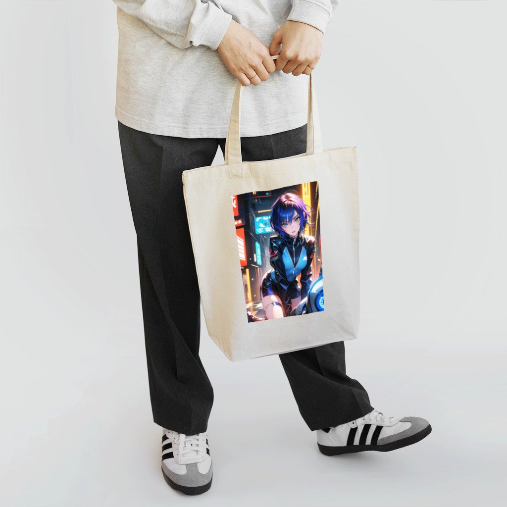 DRILLERのサイバーパンク　2次元美少女 Tote Bag